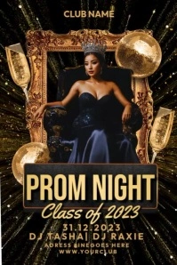 Prom Gold Party Poster template