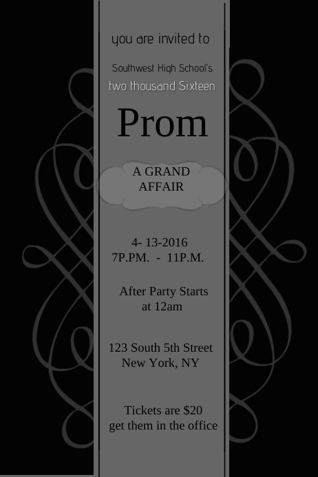 Prom invite Template PosterMyWall