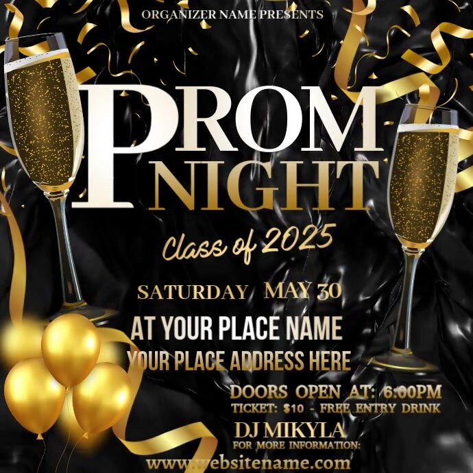 Template Program For Jhs Prom Night Prom Night Class Template | PosterMyWall