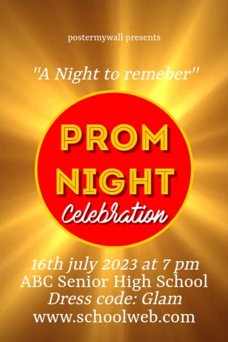 prom night Poster template