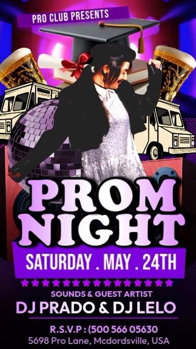 prom night História do Instagram template