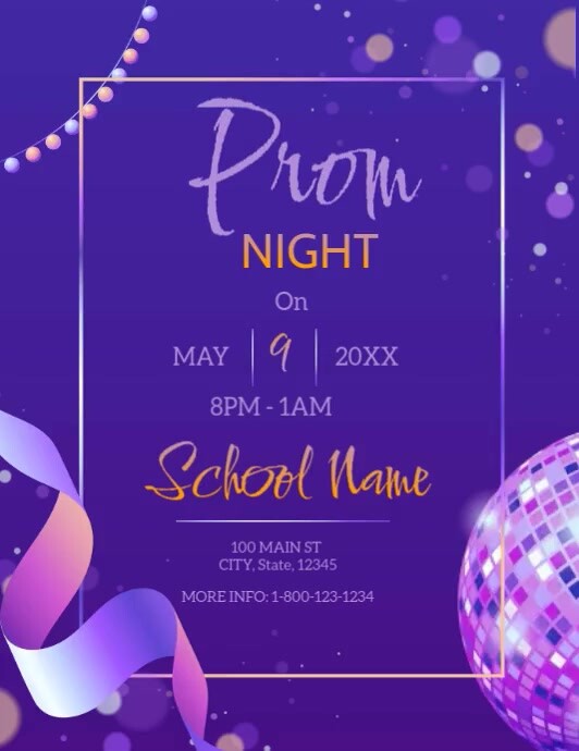Template Program For Jhs Prom Night Prom Night Template | PosterMyWall