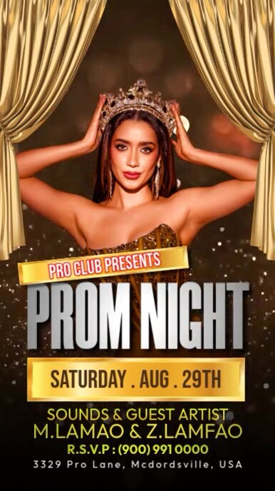 Prom Night Event Facebook Story Template | PosterMyWall