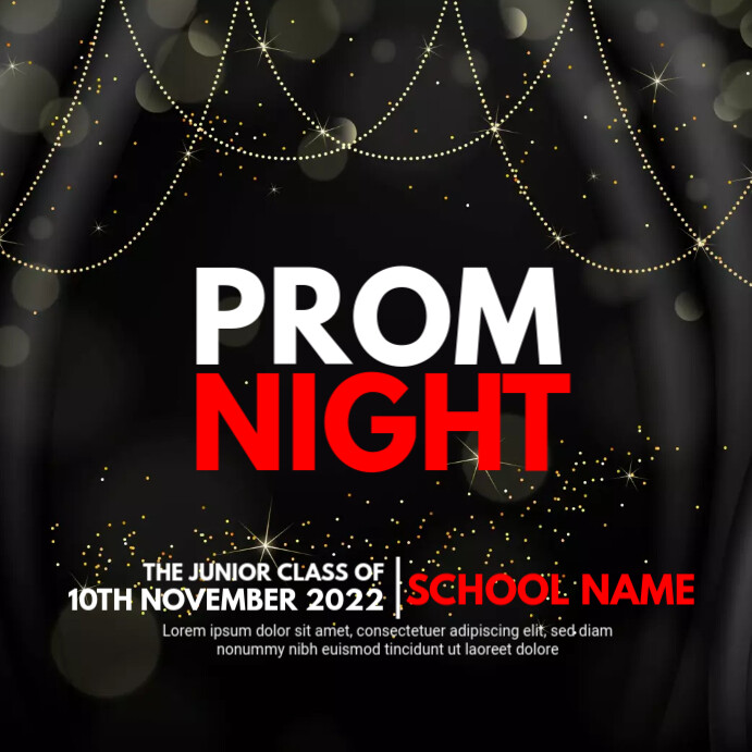 Template Program For Jhs Prom Night Prom Night Template | PosterMyWall