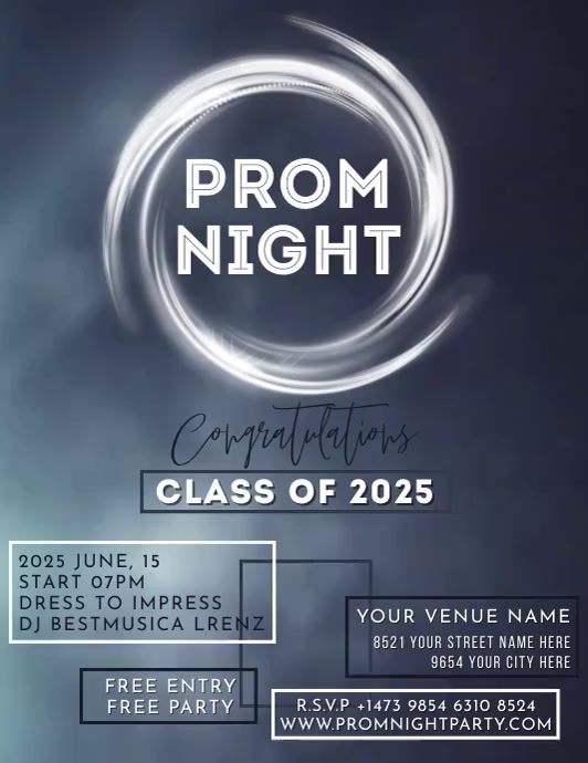 Template Program For Jhs Prom Night PROM NIGHT Template | PosterMyWall