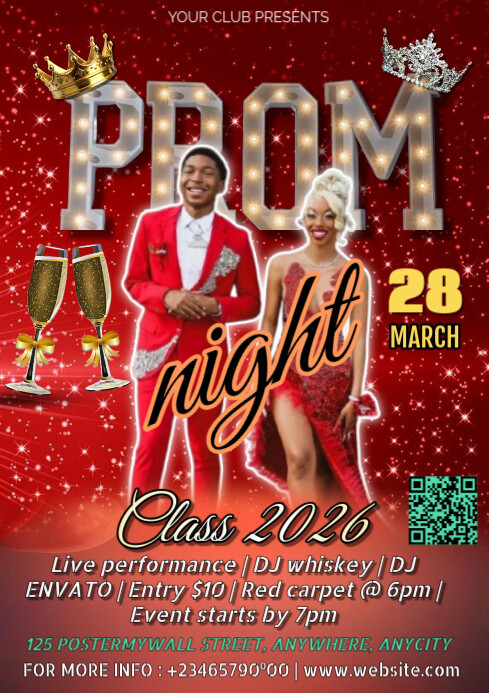 Template Program For Jhs Prom Night Prom night Template | PosterMyWall