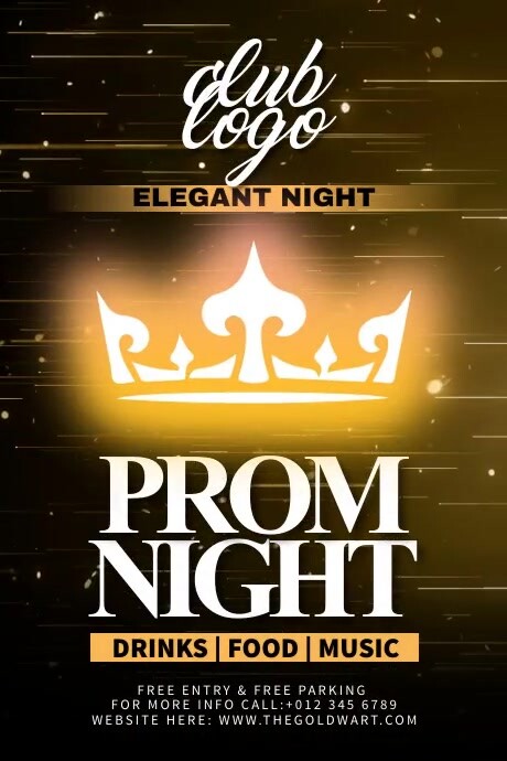 Prom Night Event Poster template