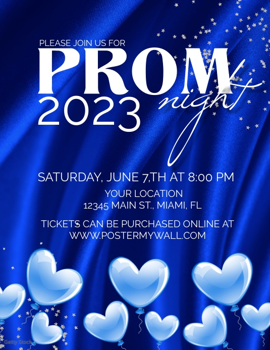 Prom Night Flyer Template Blue | PosterMyWall