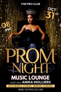 Prom Night Gold Poster template