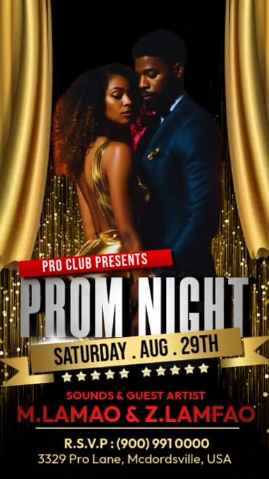 Prom Night Party Gold Template | PosterMyWall