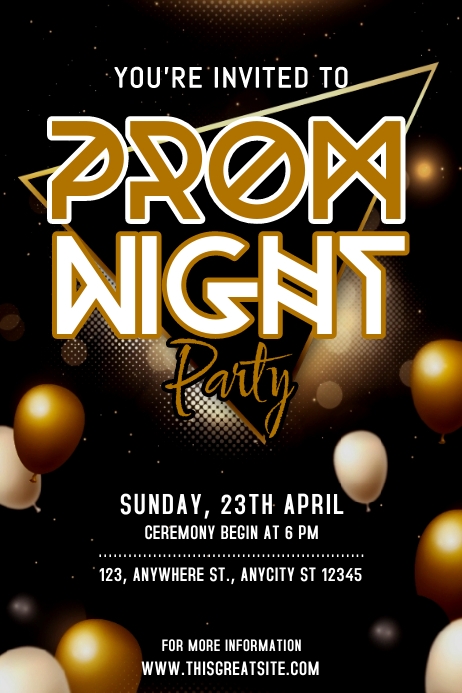 Prom Night Party Invitation Template | PosterMyWall