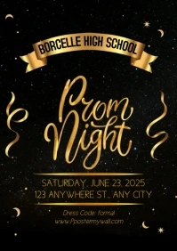 Prom Night Party Poster A4 template