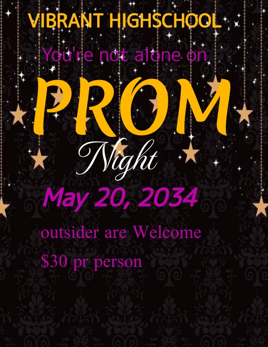 Prom Night Poster, Prom Flyer Template Free, PosterMyWall