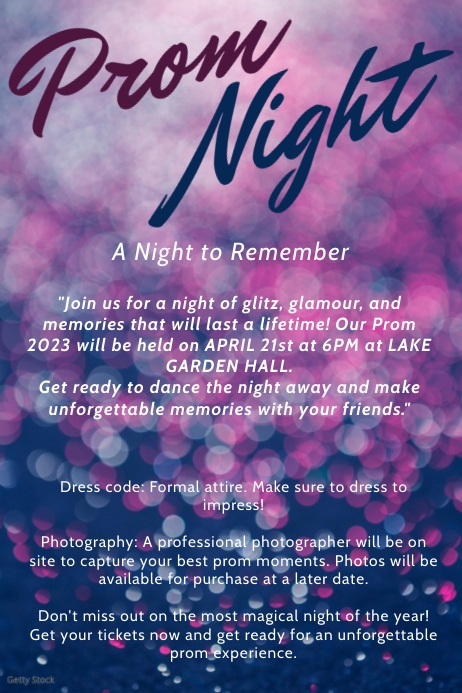 Prom Night poster design template