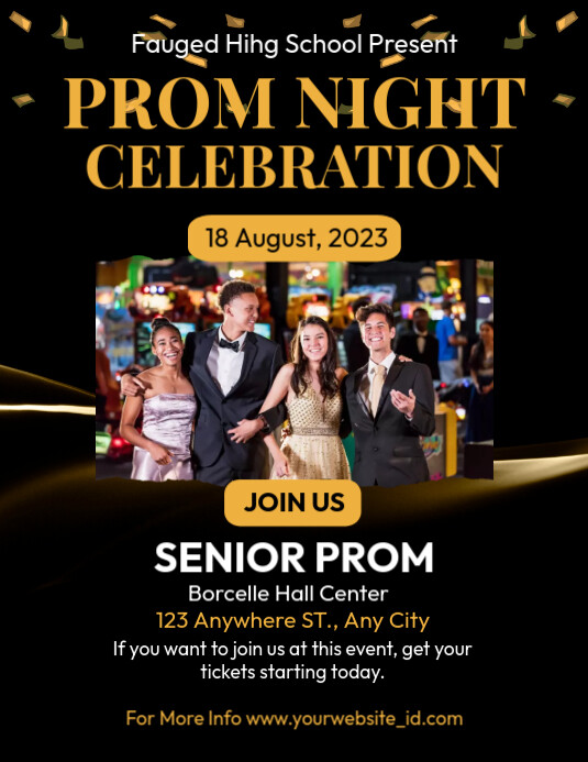 Template Program For Jhs Prom Night prom night template | PosterMyWall