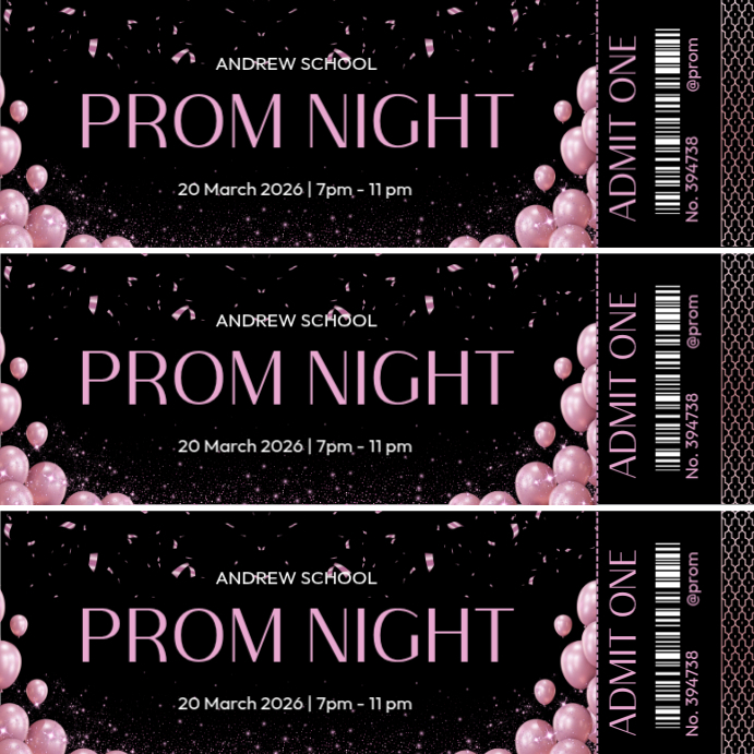 Plantilla de Prom Night Ticket | PosterMyWall