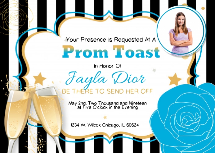 Teal Prom Send-Off Invitation Template | PosterMyWall