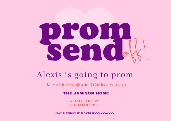 Prom Sendoff Invitation Template | PosterMyWall