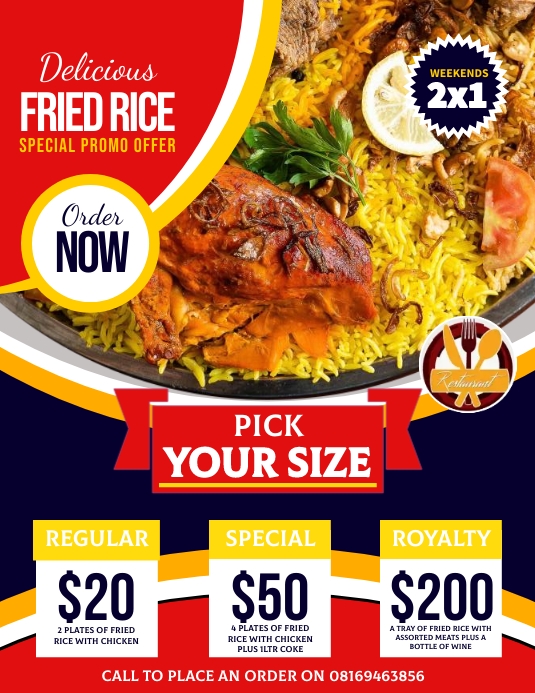 Promo fried rice flyer sale Template | PosterMyWall