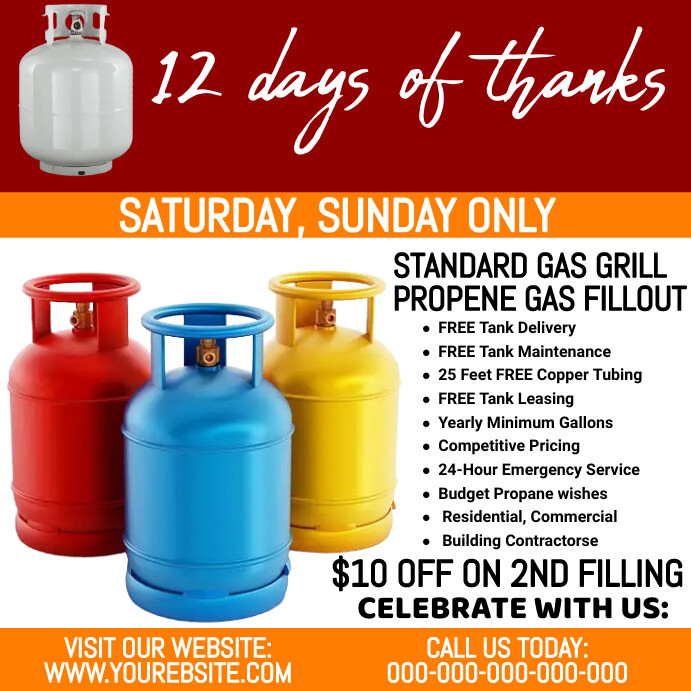 Propane fill gas cylinder Template | PosterMyWall