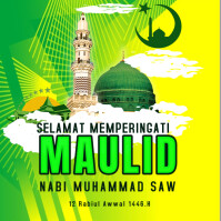 Prophet Muhammad birthday Eid MAULID al NABI celebration poster design template