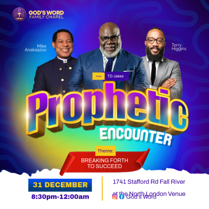 Encounters Typography Prophetic Encounter Template | PosterMyWall