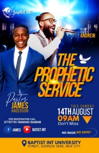 Prophetic Service flyer Demi-page de format Wide template