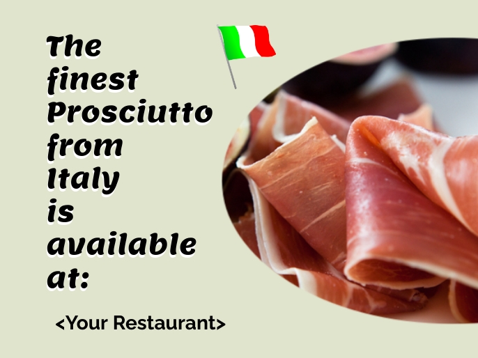 Plantilla de Prosciutto (1) PosterMyWall
