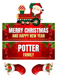 Prosperous New Year Door Decor A4 template