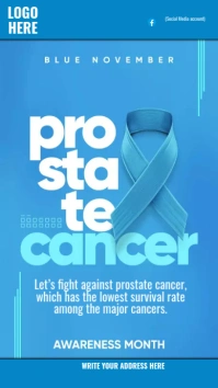 prostrate cancer day blue november Instagram Story template