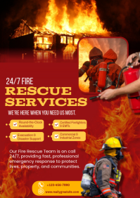 Rød Fire Rescue Services A3 Template