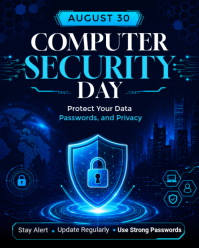 Purple Computer Security Day Instagram Portrait Template