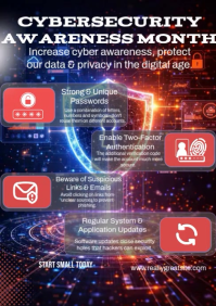 Purple Cybersecurity Awareness A4 Template