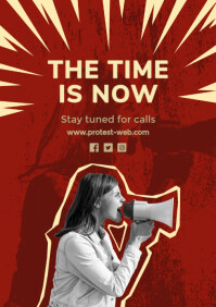 Protesting for human rights Flyer template A4