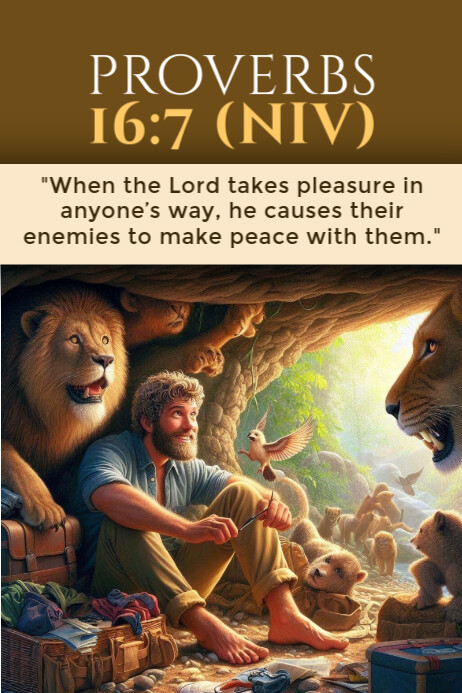 Proverbs 16:7 Poster template