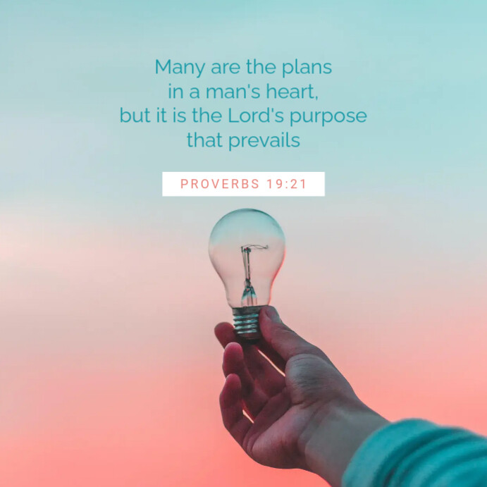 Proverbs 19:21 Bible Verse Publicación de Instagram template