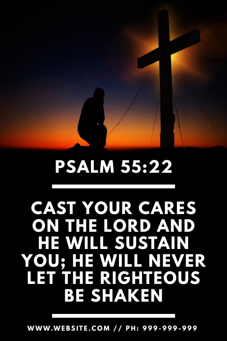 Psalm 55:22 Poster Template | PosterMyWall