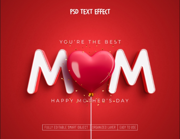 PSD happy mother's day editable text effect Flyer (US Letter) template