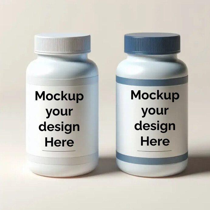 PSD Supplement bottle mockup template Pos Instagram