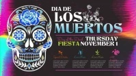Psychedelic Dia de los Muertos Video Ad Template Pantalla Digital (16:9)