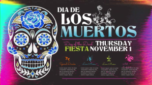 Zwart Day of the Dead Celebration Digital Display Template