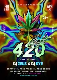 Psychedelic Marijuana 420 A4 template
