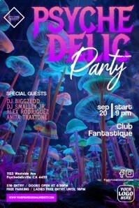 Psychedelic Party Video Poster template