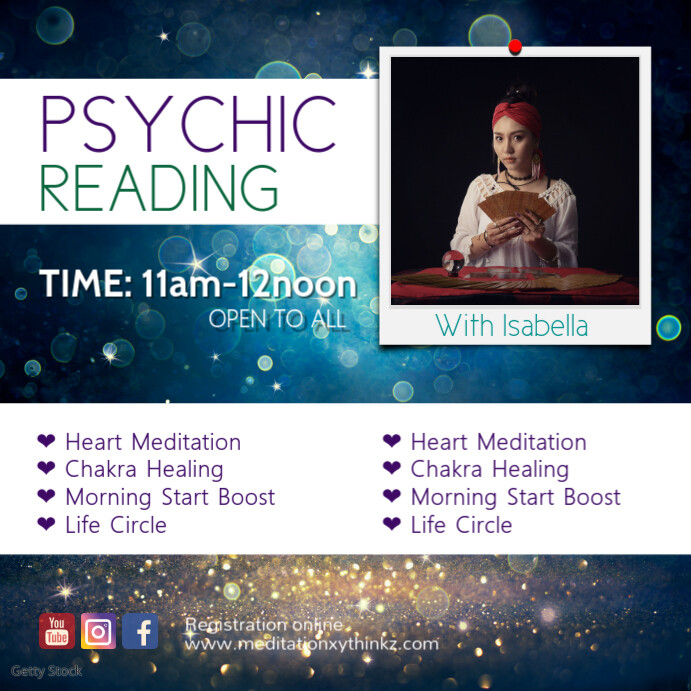 Psychic Reading Services tarot spiritual ad Pos Instagram template