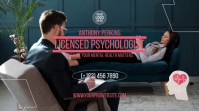 Modern and Minimal Psychologist Therapy Service Digital Signage Video Display digitale (16:9) template