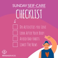 psychology health checklist template design p Instagram Post