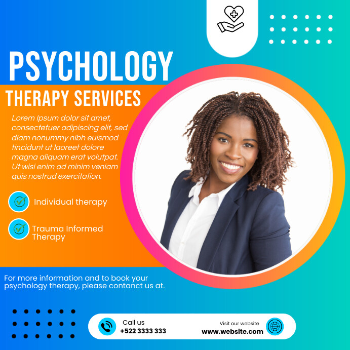 PSYCHOLOGY THERAPY SERVICES Instagram Post template