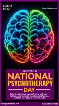National Psychotherapy Day Design Instagram Story template