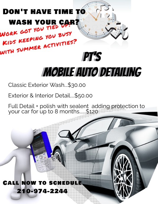 PT's Mobile Auto Detailing Template PosterMyWall
