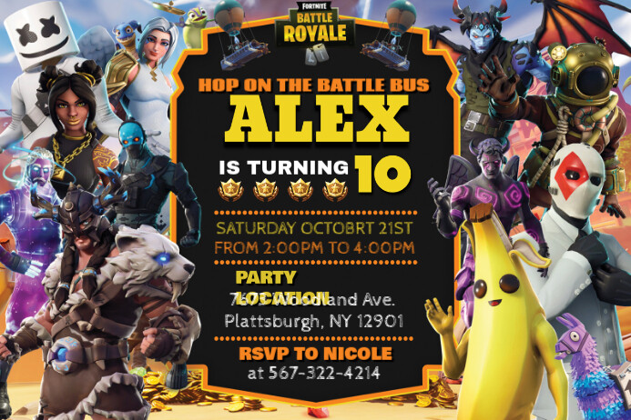 Modele Invitation Anniversaire Fortnite Postermywall Modele Invitation Anniversaire Fortnite Postermywall